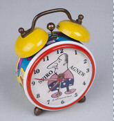 Alarm clock with dual yellow bell & striker on top. The clock face bears the caricature and name of Spiro Agnew. Baltimore County native Spiro T. Agnew (1918-1996) was elected Baltimore County Executive in 1962 and Republican Governor of Maryland in 1966. Agnew's selection as the vice-presidential candidate by Richard Nixon and election victory in…