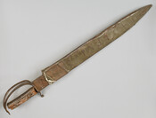 Confederate dink from the U.S. Civil War with homemade scabbard. The scabbard is marked L.F. Moody.