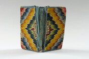 Bargello embroidered or crewel worked multi-colored wallet with chevron pattern. Made by Esther Duche (1767-1835) for her father, probably the Rev. Jacob Duche (1737-1798), the first Chaplain of Congress. Interior embroidered on one side, "Jacob," and on other side, "Duche."