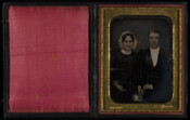 Daguerreotype portrait of Maulden Perine and his wife, Eliza. Maulden Perine (1798-1865) was a Baltimore pottery manufacturer and a Quaker. In 1825, he married Susannah Parker (1805-1840), daughter of George Parker of Philadelphia. The couple had at least four children: Rachel Parker (1826-1872), married William George Scharar; Maulden (1832-); Thomson Parker (1834-1911), married Elizabeth Chase…