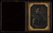 Daguerreotype portrait of John Francis Hamtramck (1798-1858), a United States Army officer who served during the Mexican-American War. He was the son of Rebecca McKenzie (1776-1851) and Captain John Francis Hamtramck (1758-1803), a soldier of the American Revolution and Northwest Indian Wars. Hamtramck was married three times. His first wife was Mary Antoinette Williamson, whom…