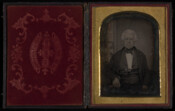 Daguerreotype portrait of Dr. John James Graves (1800-1890), a Baltimore physician. A native of New York, he practiced there for three years before moving to Baltimore in 1830. In 1831, he married Ann Jones Baker (1804-1878), daughter of William Baker of Baltimore. Their children were: Roswell Hobart (1833-1912), married Jane Norris; William Baker (1835-1915), married…