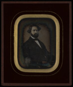 Daguerreotype portrait of James Howard McHenry (1820-1888), a Baltimore lawyer and developer. McHenry was the son of John McHenry (1791-1822) of Baltimore, and the grandson of James McHenry (1753-1816), Revolutionary War patriot. He married Sarah "Sallie" Nicholas Cary in 1855, and the couple were parents to: Julianna Howard (1856-1900); James (1857-1858); Wilson Cary (1859-1963), married…