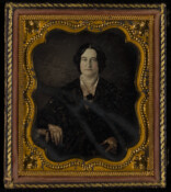 Daguerreotype portrait of an unidentified, middle-aged woman.