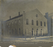 Exterior view of St. Peter's Protestant Episcopal Church located at the southeast corner of Hopkins and German (now Redwood) Streets in Baltimore, Maryland. It was erected in 1803 and consecrated a year later by Bishop Claggett. In 1868, the congregation moved from this downtown location to the northwest section of the city and built a&hellip;
