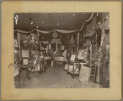 View of a relic room with memorabilia, referred to as the "Confederate Bazaar," at the Maryland Line Confederate Soldiers' Home. The facility that became the Maryland Line Confederate Soldiers' Home in Pikesville, Baltimore County, Maryland, dates back to 1818, when it was a Federal Arsenal. In 1888 it was converted into a residence for soldiers…