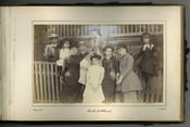 Group portrait of young men, women, and children on the porch at McHenry Howard's home in Oakland, Maryland, 1884.