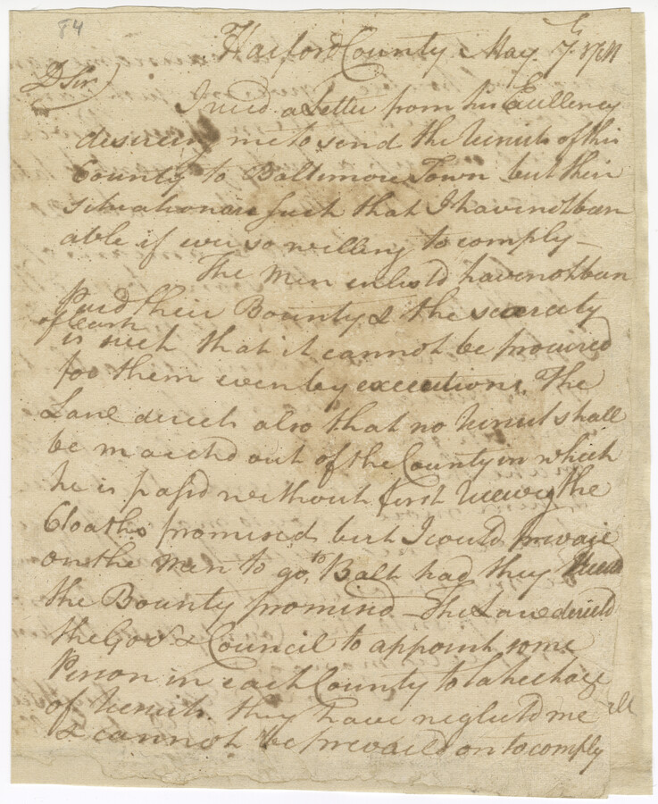 Letter from Richard Dallam to Mordecai Gist