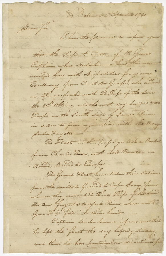 Letter from Mordecai Gist to George Washington