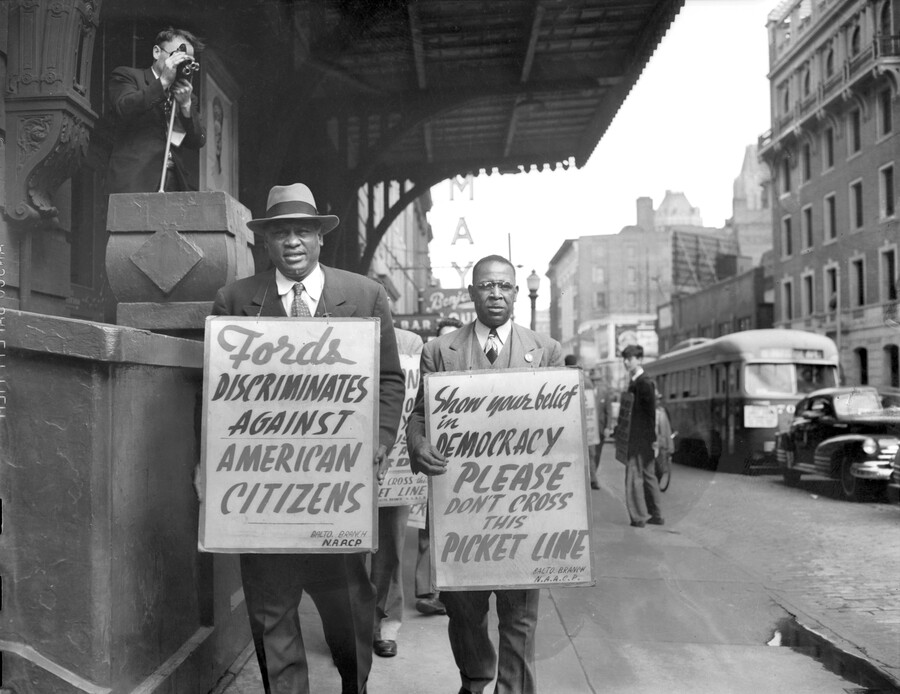 Paul Robeson and Dr. John E. T. Camper protesting Ford’s Theatre Jim Crow admission policy
