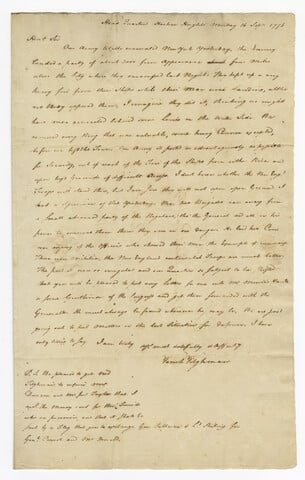 Letter from Tench Tilghman to James Tilghman — 1776-09-16