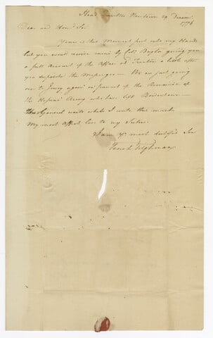 Letter from Tench Tilghman to James Tilghman — 1776-12-29