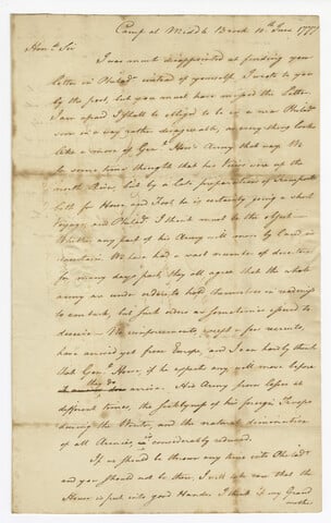 Letter from Tench Tilghman to James Tilghman — 1777-06-10
