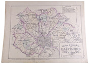 Six pages from the Atlas of Baltimore County, Maryland. Includes four maps: Outline & Index Map of Baltimore Environs Volume 2 (from the Fifth to the Tenth mile from City Hall, Baltimore) [page 9]; Part of Dist. 3, Baltimore Environs. [pages 50 and 51]; Part of Dists. 3 & 9, Baltimore Environs. [pages 62 and…