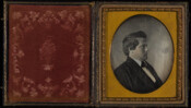 Daguerreotype portrait of Charles Ridgely Chew (1827-1875). Chew, the son of Henry Banning Chew (1800-1866), was a Baltimore County landowner. He lived at "Epsom" which today forms the campus of Goucher College, near Towson. Chew married Harriet C. Green (1829-1898), daughter of John Green of Baltimore, in 1845. They had seven children: Elizabeth Ann (1847-1912)…