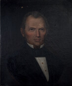 Oil on canvas portrait painting of William Hilliard Hebb (1801-1860), ca. 1840-1850, by an unidentified artist (possibly Kohn?). Hebb was born in St. Mary's County. His first wife was Priscilla Mackall Loker Hebb (1796-1845). After her death, he married Caroline Ann Penn Hebb (1816-1904). He worked as a farmer and was a father to five…