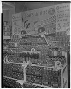 View of a store display of National Bohemian (Natty Boh) beer, 1954.