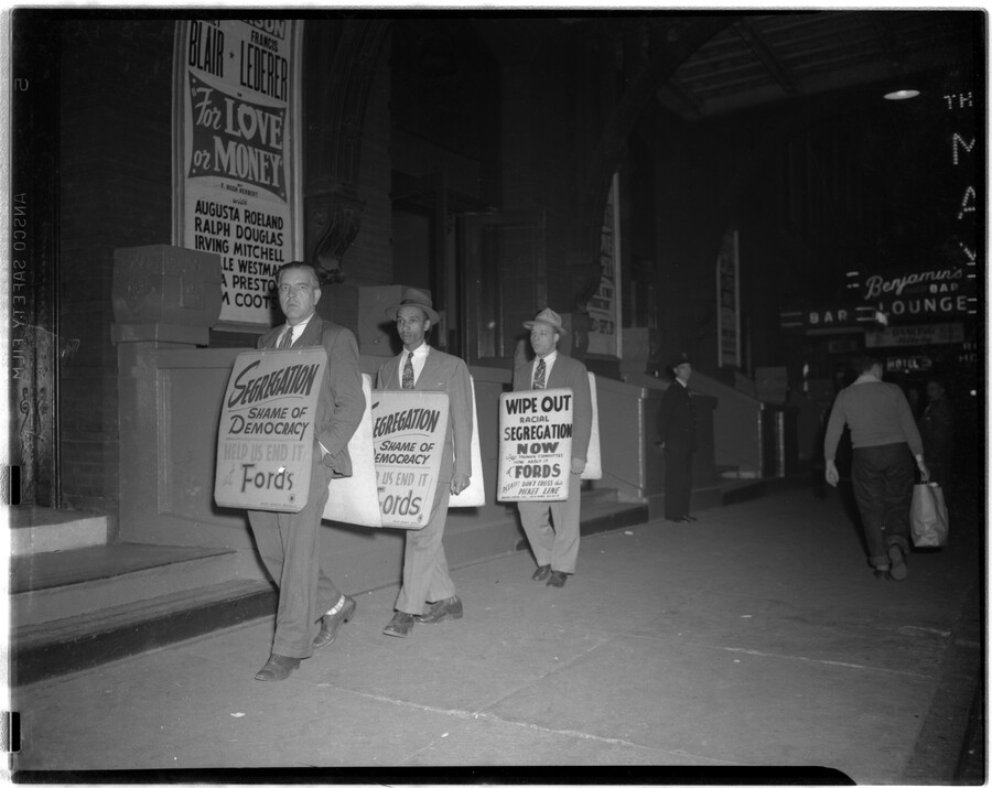 Parren Mitchell with others protesting Ford’s Theatre Jim Crow admission policy