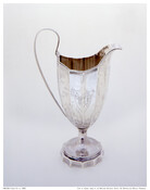 Federal-style silver cream pitcher with fluted body and base. Engraved with the initials "WAP."